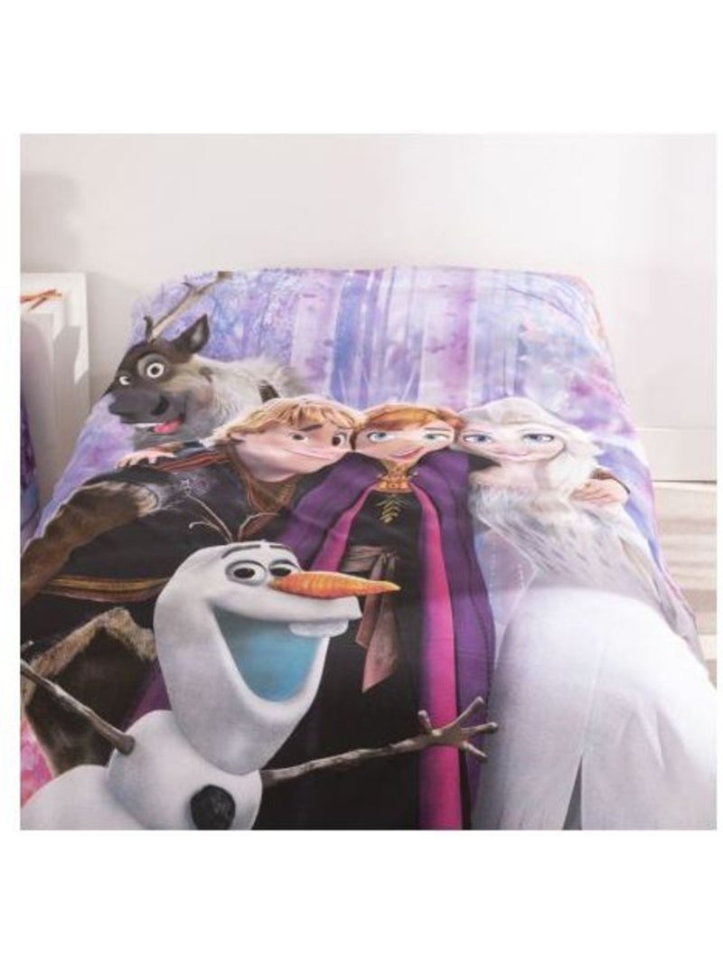 Parure de lit enfant - 140x200 cm pur coton - disney la reine des neiges Multicolore - Kiabi