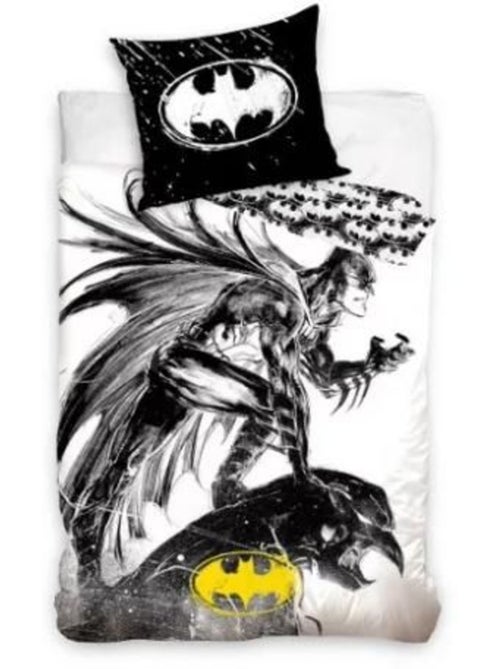 Parure de lit enfant - 140x200 cm réversible anthracite - batman grafit - Kiabi Parure de lit enfant - 140x200 cm réversible anthracite - batman grafit - Kiabi