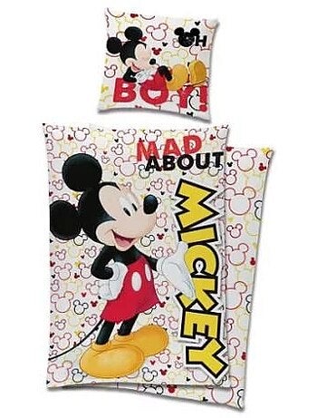 Parure de lit enfant - 140x200 cm réversible coton - disney mickey mouse