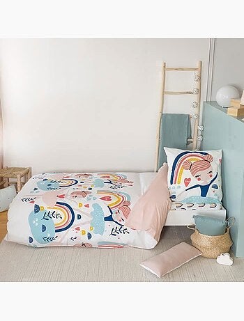 Parure de lit enfant - réversible licorne - 2 pièces