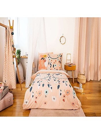 Parure de lit enfant 100% coton adouci motif attrape-rêves