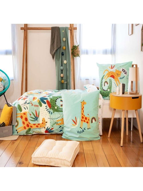Parure de lit enfant 100% coton adouci motif safari - Kiabi