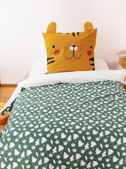 Parure de lit enfant 100% coton adouci motif tigre avec oreilles ludiques - Kiabi