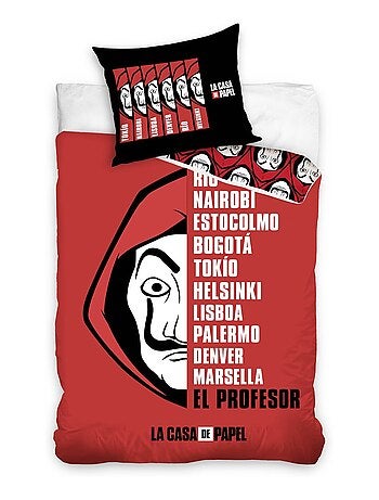 Parure de lit enfant 100 % coton casa de papel