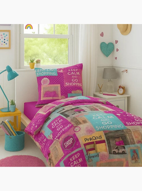 Parure de lit enfant 100 % coton happy - Kiabi