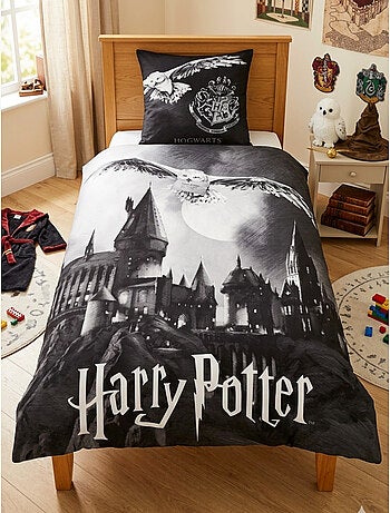 Parure de Lit Enfant, 100% Coton, Harry Potter Réversible Edwige, Lit 1 Place