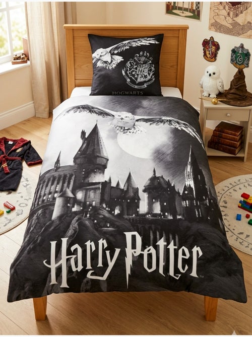 Parure de Lit Enfant, 100% Coton, Harry Potter Réversible Edwige, Lit 1 Place - Kiabi