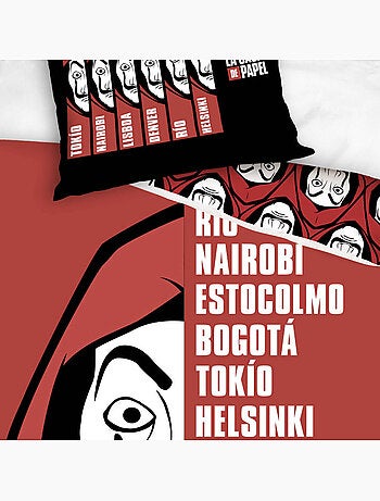 Parure de lit enfant 100% coton imprimées - CASA DE PAPEL