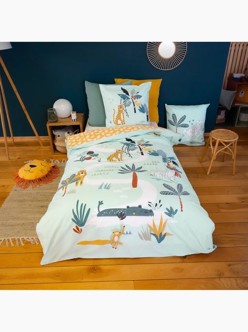 Parure de lit enfant 100% coton imprimées - JUGLE MANIA - Kiabi