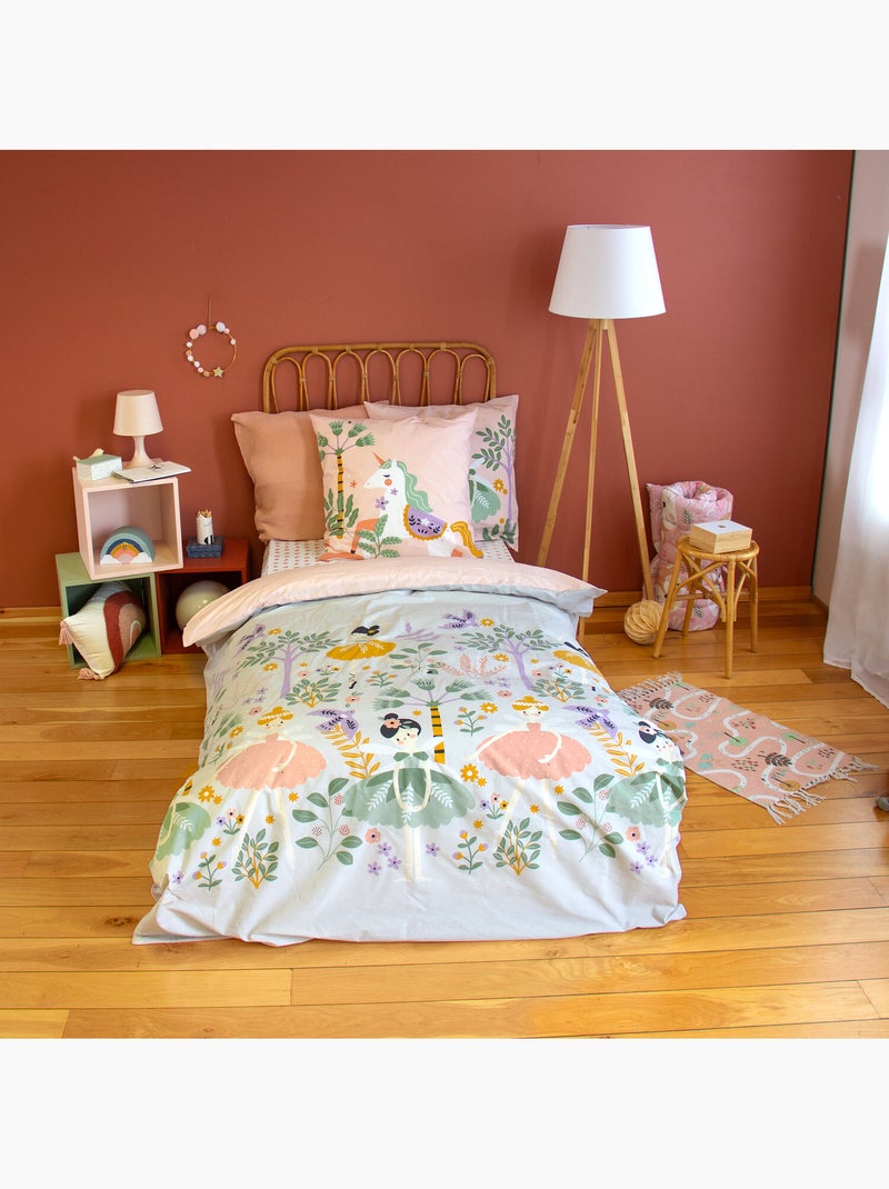 Parure de lit enfant 100% coton imprimées - LICORNE Blanc - Kiabi