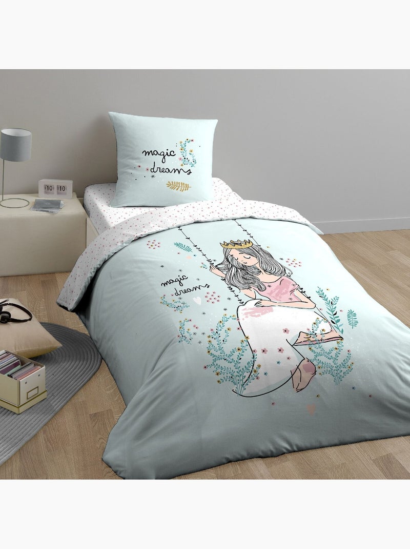 Parure de lit enfant 100% coton imprimées - Magic Blanc - Kiabi