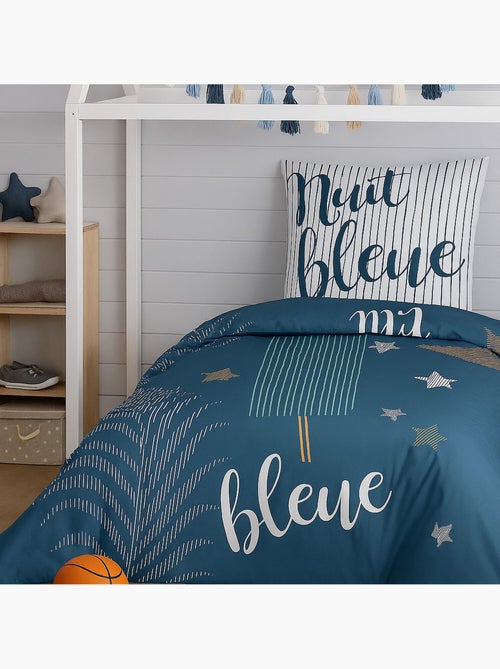 Parure de lit enfant 100% coton imprimées - NUIT BLEUE - Kiabi