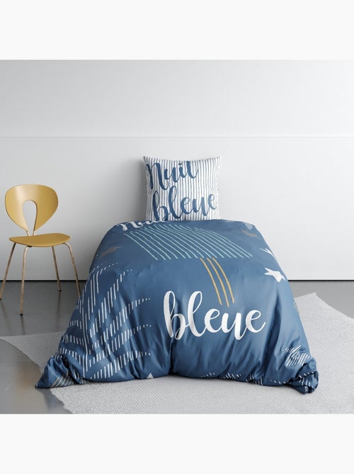 Parure de lit enfant 100% coton imprimées - NUIT BLEUE - Kiabi