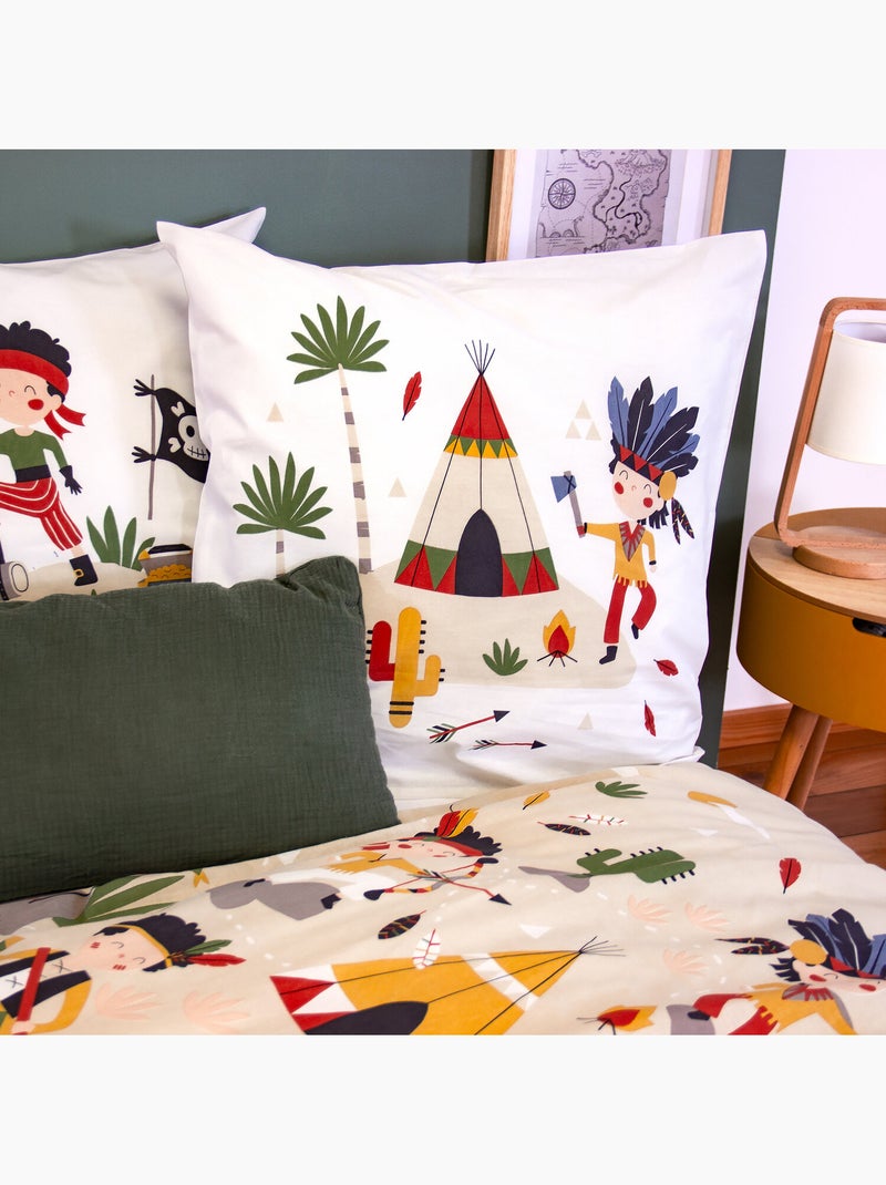 Parure de lit enfant 100% coton imprimées - Pirate Blanc - Kiabi