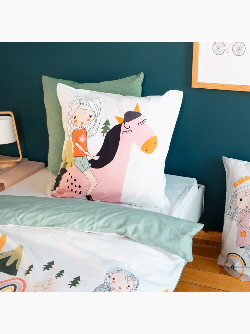 Parure de lit enfant 100% coton imprimées - TESS RANDO Blanc - Kiabi