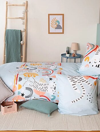 Parure de lit enfant 100% coton motif chat