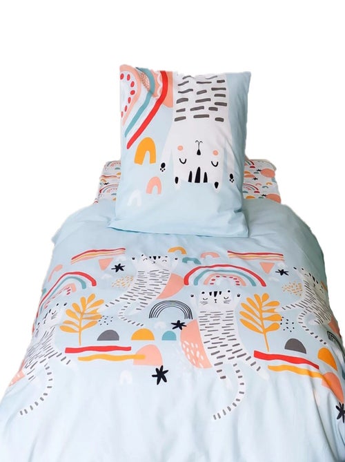 Parure de lit enfant 100% coton motif chat - Kiabi
