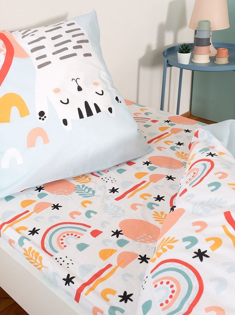 Parure de lit enfant 100% coton motif chat Multicolore - Kiabi