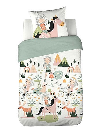 Parure de lit enfant 100% coton motif cheval