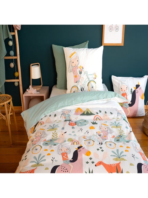 Parure de lit enfant 100% coton motif cheval - Kiabi