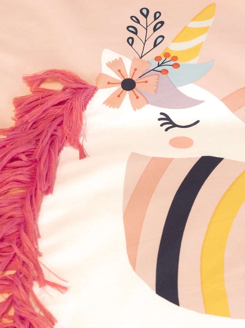 Parure de lit enfant 100% coton motif licorne avec oreilles ludiques Multicolore - Kiabi