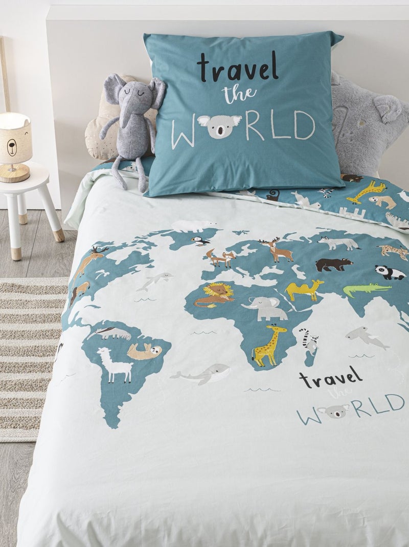 Parure de lit enfant 100% coton réversible ARTE DU MONDE Bleu - Kiabi