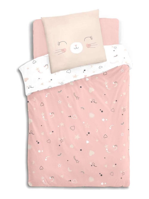 Parure de lit enfant 100% coton réversible CHAT - Kiabi