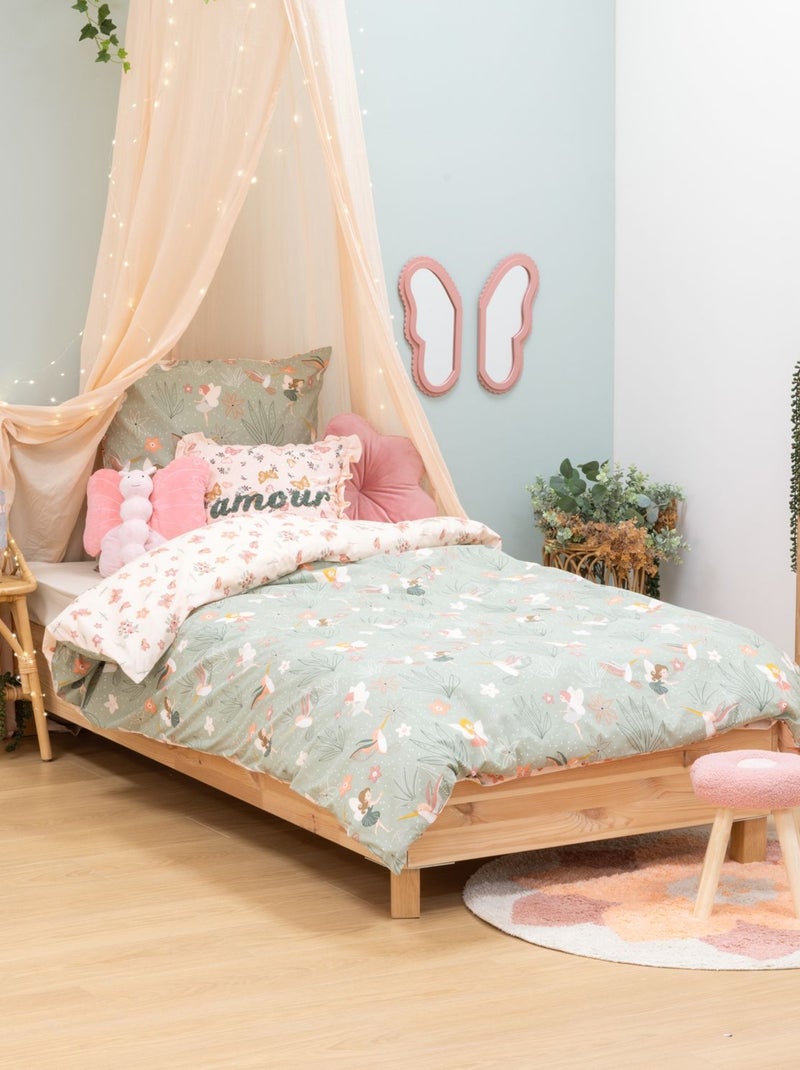 Parure de lit enfant 100% coton réversible FEE Vert - Kiabi