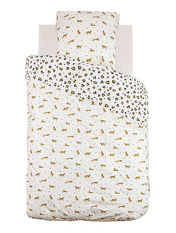 Parure de lit enfant 100% coton réversible LEOPARD