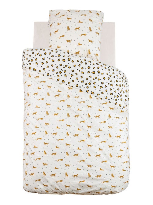 Parure de lit enfant 100% coton réversible LEOPARD - Kiabi