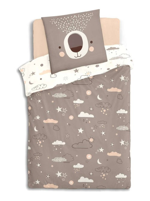 Parure de lit enfant 100% coton réversible OURSON - Kiabi