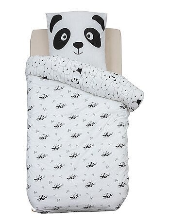 Parure de lit enfant 100% coton réversible PANDA