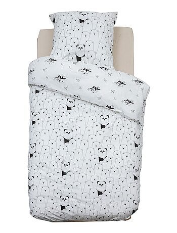 Parure de lit enfant 100% coton réversible PANDA
