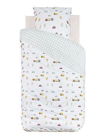 Parure de lit enfant 100% coton réversible VOITURES