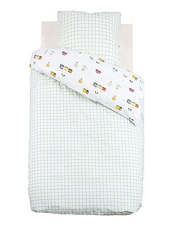 Parure de lit enfant 100% coton réversible VOITURES