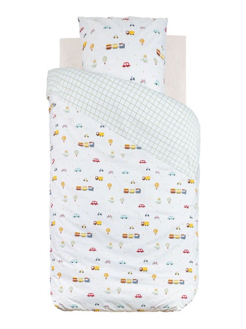 Parure de lit enfant 100% coton réversible VOITURES - Kiabi