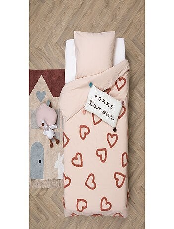 Parure de lit enfant 100% coton tufté AMOUR