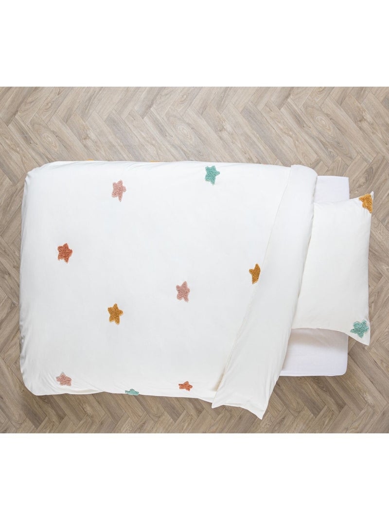 Parure de lit enfant 100% coton tufté ETOILES Multicolore - Kiabi