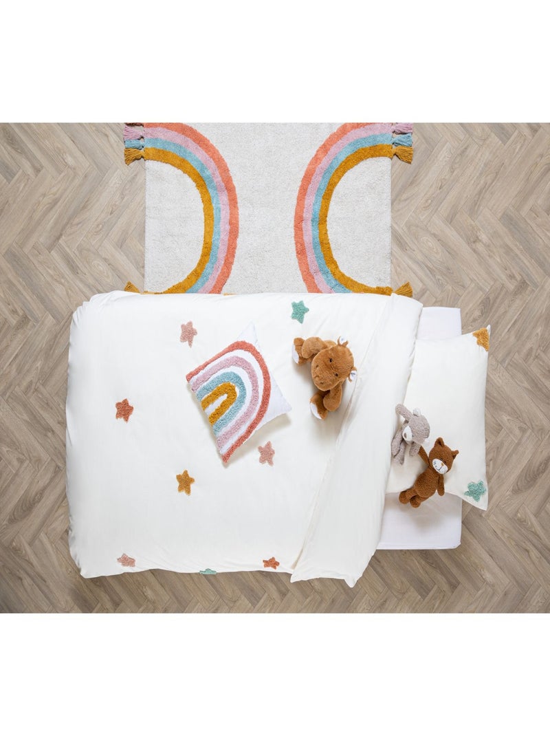 Parure de lit enfant 100% coton tufté ETOILES Multicolore - Kiabi