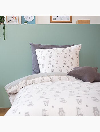 Parure de lit enfant 100 % gaze de coton foret