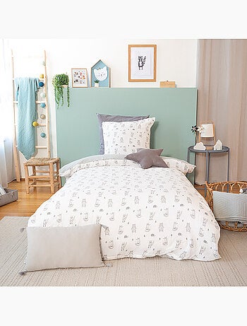 Parure de lit enfant 100 % gaze de coton foret