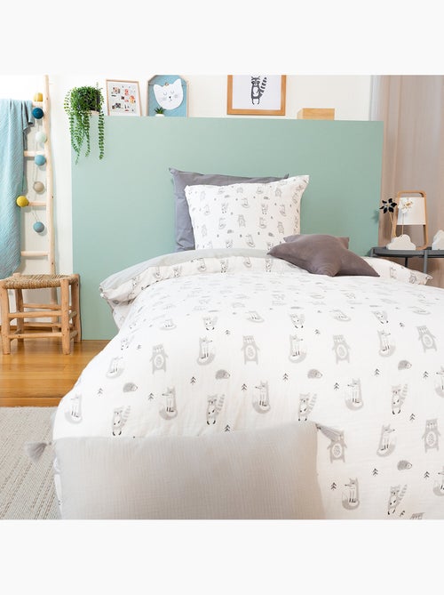 Parure de lit enfant 100 % gaze de coton foret - Kiabi