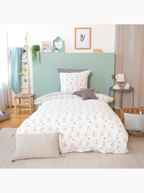 Parure de lit enfant 100 % gaze de coton foret - Kiabi