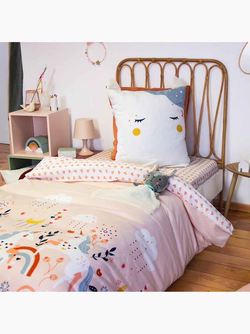 Parure de lit enfant 100% microfibre imprimées - FEERIQUE Blanc - Kiabi