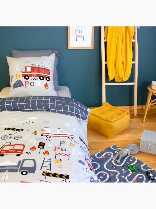 Parure de lit enfant 100% microfibre imprimées - FLAMMECHE - Kiabi
