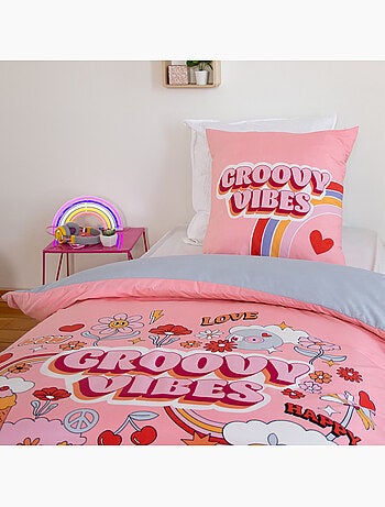 Parure de lit enfant 100% microfibre imprimées - GROOVY VIBES