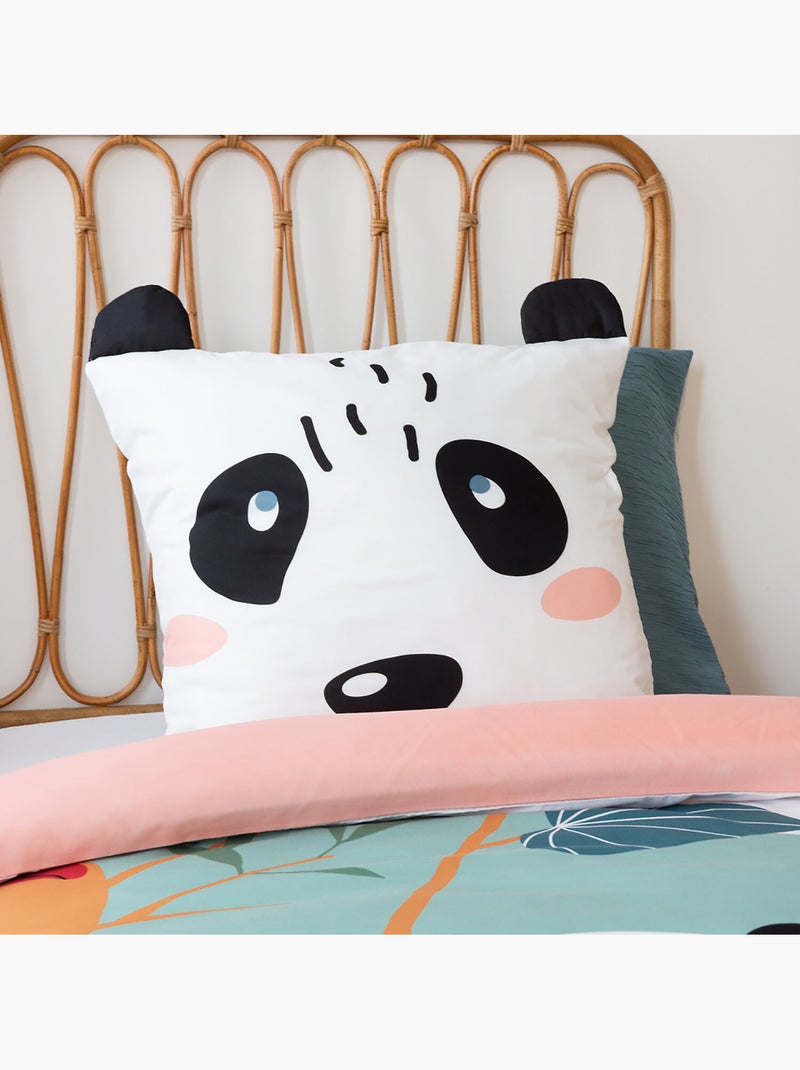 Parure de lit enfant 100% microfibre imprimées - PANDA Vert - Kiabi