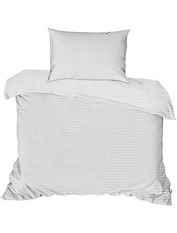 Parure de lit enfant 100% satin de coton unie - stripe