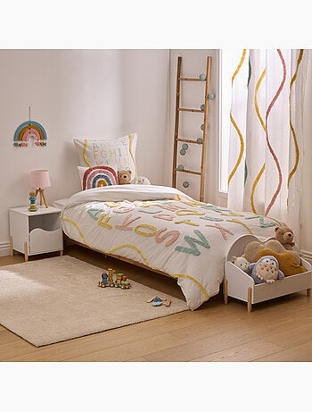 Parure de lit enfant 2 pièces coton tufté alphabet housse + taie