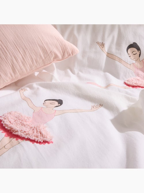 Parure de lit enfant 2 pièces coton tufté ballerine housse + taie - Kiabi